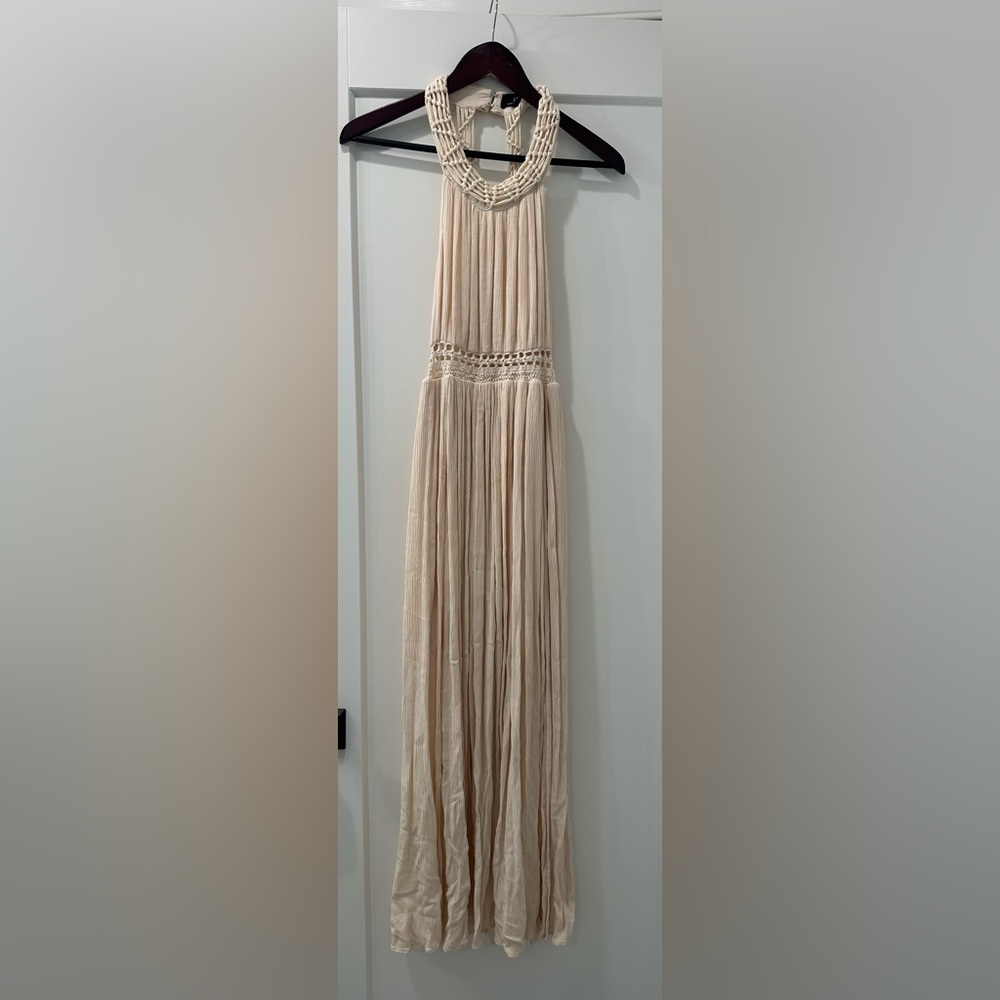 Elegant Cream Maxi Skirt